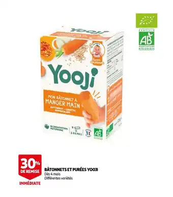 Auchan Bâtonnets et purées YOOJI offre