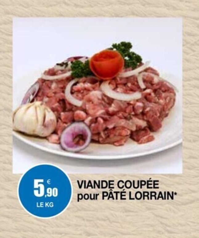 Promo Viande coupée pour pâté lorrain chez E.Leclerc