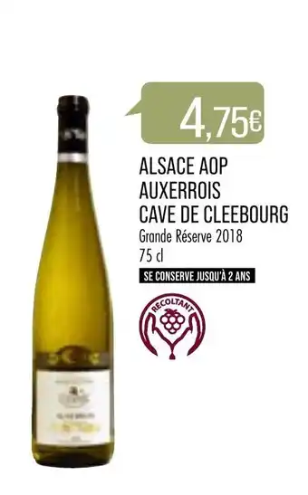 Match Alsace AOP Auxerrois Cave de Cleebourg offre