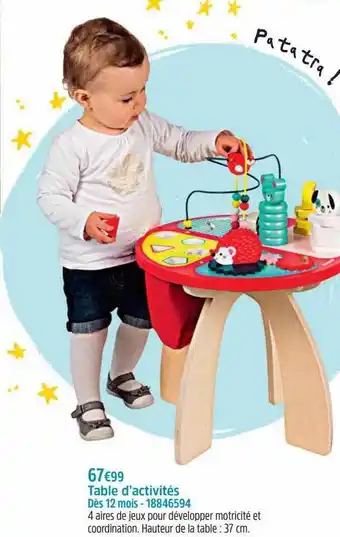 Table d'activités