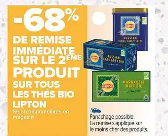 Carrefour Market Thés bio lipton offre