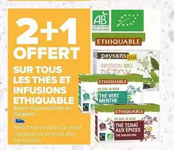 Carrefour Market Thés et infusions éthiquable offre