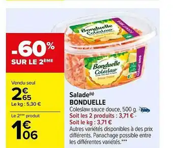 Carrefour Market Salade bonduelle offre