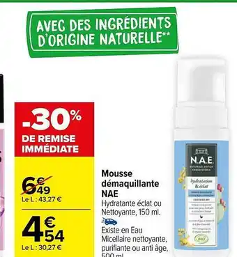Carrefour Market Mousse démaquillante nae offre