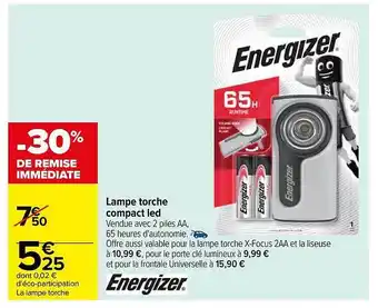 Carrefour Market Lampe torche compact led energizer offre