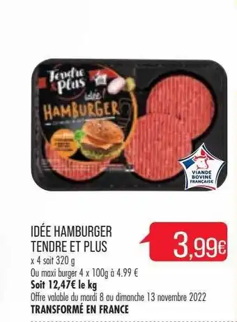 Match Idée hamburger tendre et plus offre