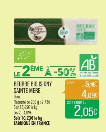 Match Beurre bio isigny sainte mère offre