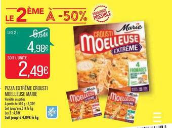 Match Pizza extrême crousti moelleuse marie offre