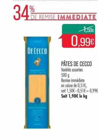 Match Pâtes de cecco offre