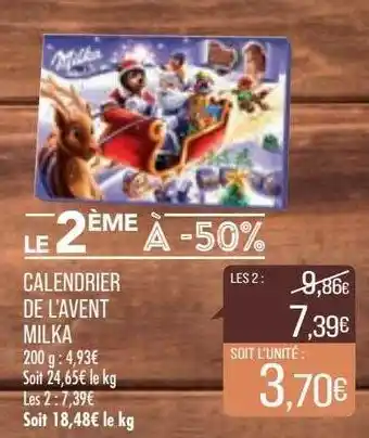Match Calendrier de l'avent milka offre