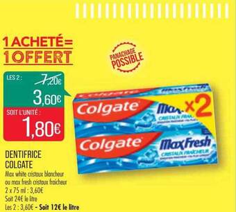 Match Dentifrice colgate offre