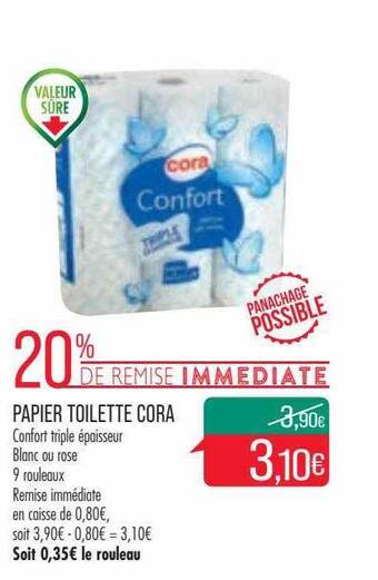 Match Papier toilette cora offre