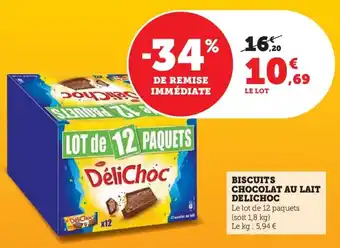 U Express Biscuits chocolat au lait DELICHOC offre
