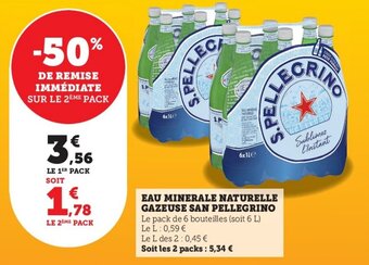 U Express Eau minerale naturelle gazeuse SAN PELLEGRINO offre