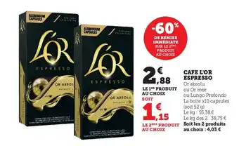 U Express Cafe L'OR ESPRESSO offre