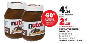U Express Pate a tartiner NUTELLA offre