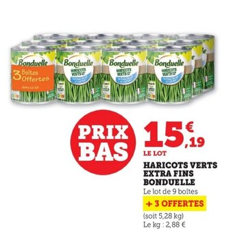 U Express Haricots verts extra fins BONDUELLE offre