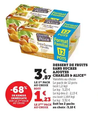 U Express Dessert de fruits sans sucres ajoutes CHARLES & ALICE offre