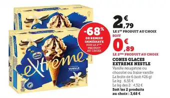 U Express Cones glaces extreme NESTLE offre