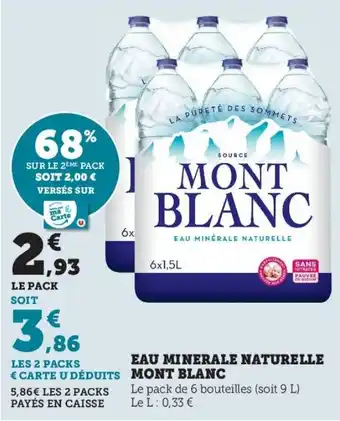 U Express Eau minerale naturelle MONT BLANC offre
