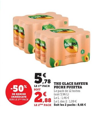 U Express The glace saveur peche FUZETEA offre