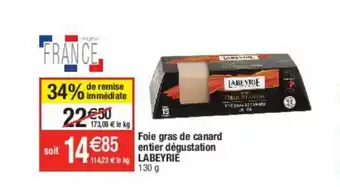 Cora x Carrefour Foie gras de canard entier dégustation LABEYRIE offre
