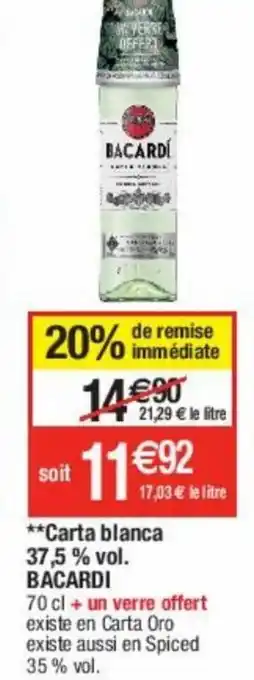Carta Blanca 37.5% vol. Bacardi