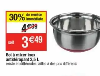 Cora x Carrefour Bol à Mixer Inox Antidérapant 2.5 L offre