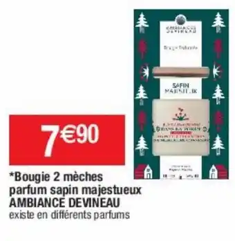 Cora x Carrefour Bougie 2 Mèches Parfum Sapin Majestueux Ambiance Devineau offre