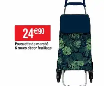 Poussette de Marché 6 Roues Décor Feuillage