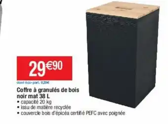 Cora x Carrefour Coffre à Granulés de Bois Noir mat 38 L offre