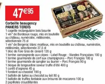 Cora x Carrefour Corbeille Beaugency Paniers Terdis offre
