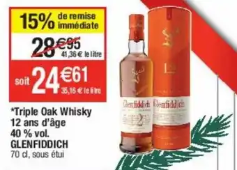 Cora x Carrefour Triple Oak Whisky 12 ans d'âge 40% vol. Glenfiddich offre