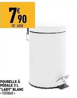 Brico Cash Poubelle à pédale 3l offre