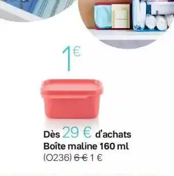 Tupperware Boîtes maline 160ml offre