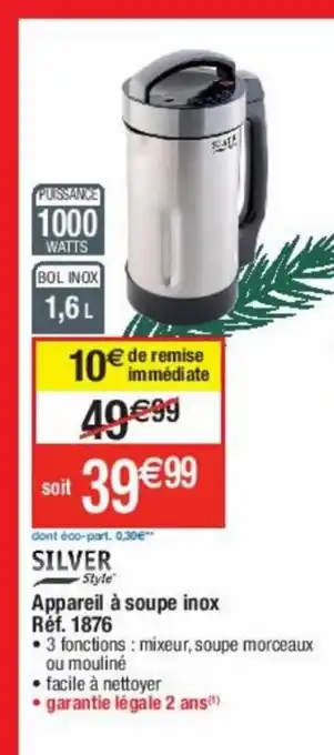 Cora x Carrefour Appareil a soupe Inox offre