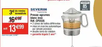 Cora x Carrefour Presse Agrumes Blanc Inox offre