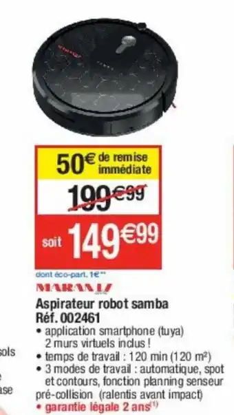 Cora x Carrefour Aspirateur Robot Samba offre
