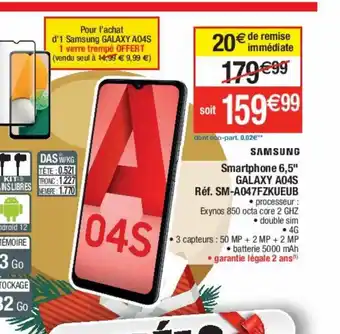 Cora x Carrefour Samsung Smartphone 6,5 Galaxy A04S offre