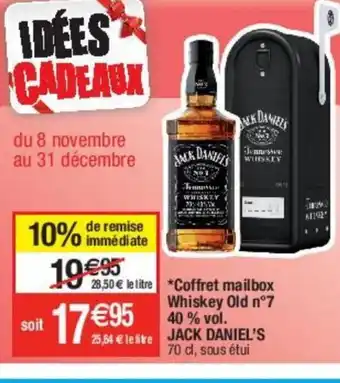 Cora x Carrefour Coffret Mailbox Whiskey Old N7 40%vol Jack Daniel's offre