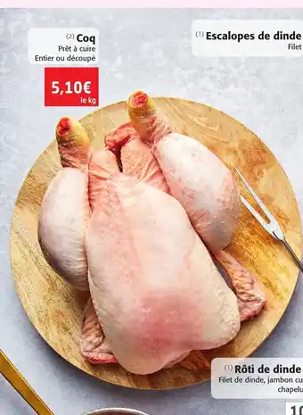 Coq Pret a Cuie Entier Ou Decoupe