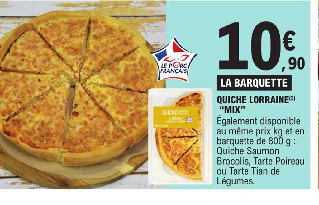 Promo Quiche Lorraine Mix chez E.Leclerc
