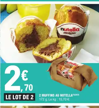 E.Leclerc 2 Muffins Au Nutella offre