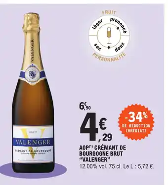 E.Leclerc AOP Cremant de Bourgogne Brut Valenger offre
