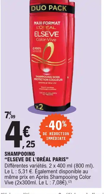 Shampooing Elseve de l'Oreal Paris