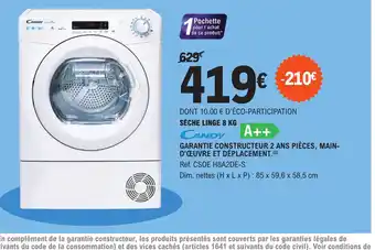 E.Leclerc Seche Candy Linge 8kg offre