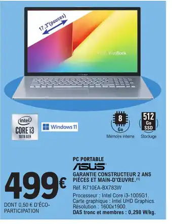 E.Leclerc Asus Pc Portable offre