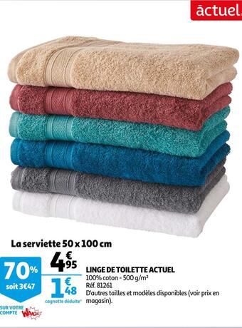 Auchan Actuel linge de toilette offre