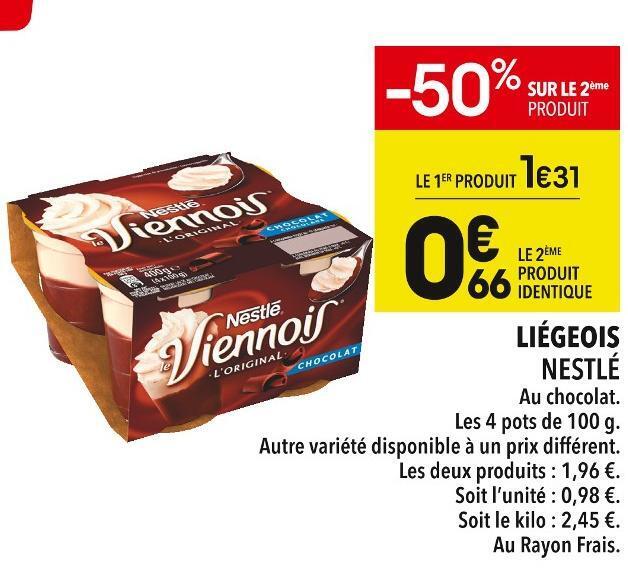 Promo Nestlé liégeois chez Supeco