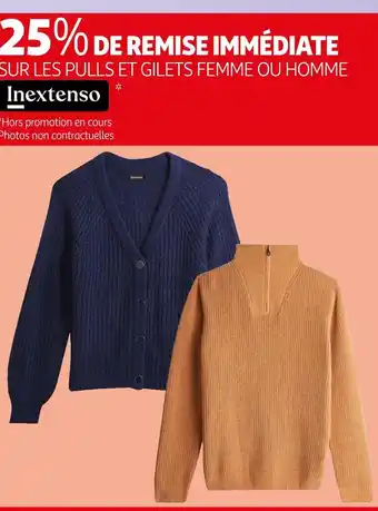 Auchan In extenso 25% de remise immédiate sur les pulls et gilets femme ou homme offre